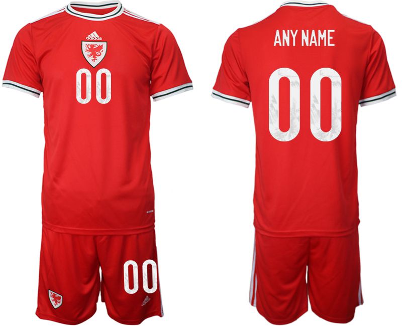 Men 2022 World Cup National Team Welsh home red customized Soccer Jersey